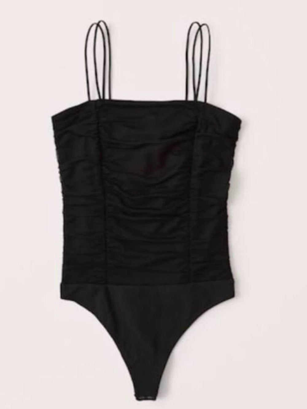 Abercrombie & Fitch Women’s Black Sleeveless Ruched Bodysuit, Size Medium